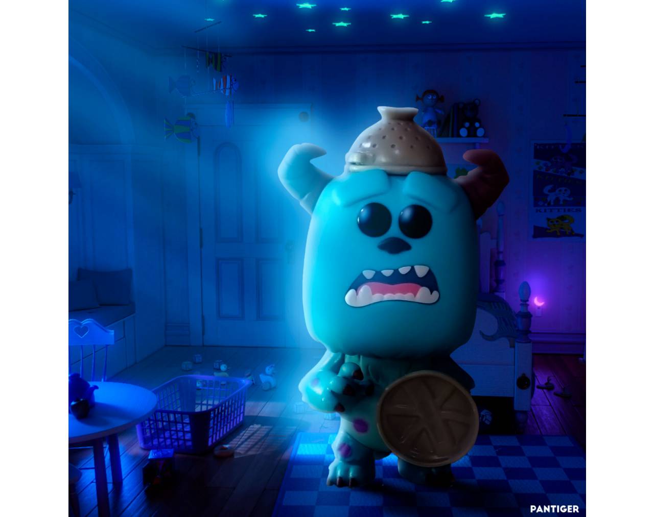 Sulley with Garbage Can Lid Shield Pop! Vinyl