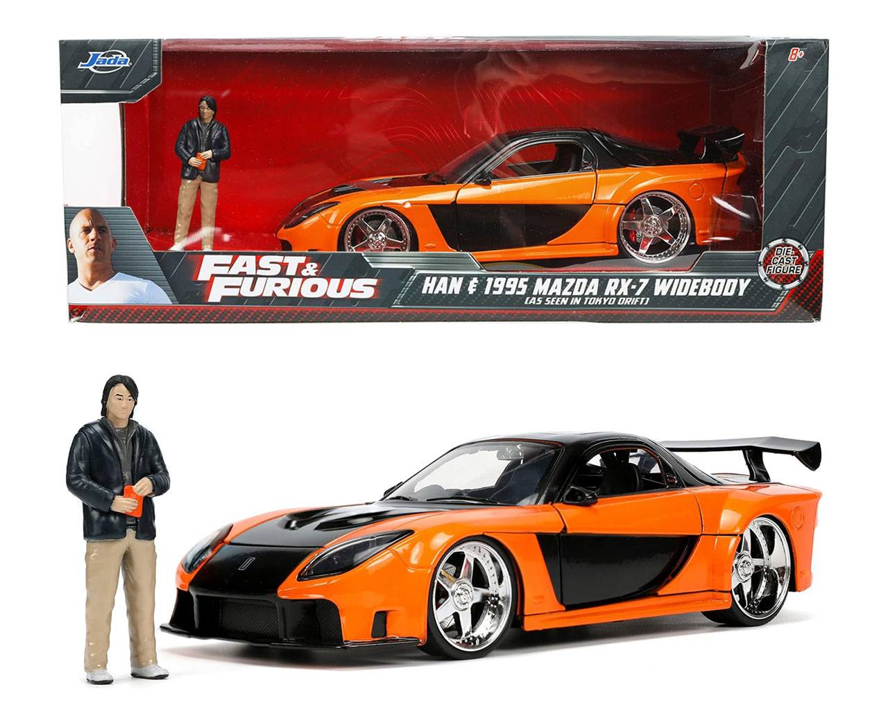 Han & Mazda RX7 1:24 - Fast and Furious Tokyo Drift - Die-Cast Jada Toys