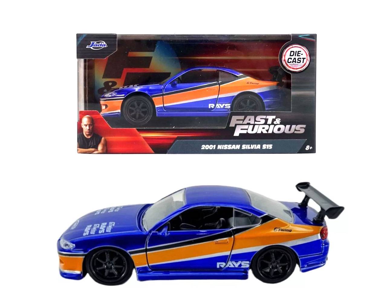 2001 Nissan Silvia (Mona Lisa) S15 1:32 - Fast and Furious Tokyo Drift - Die-Cast Jada Toys