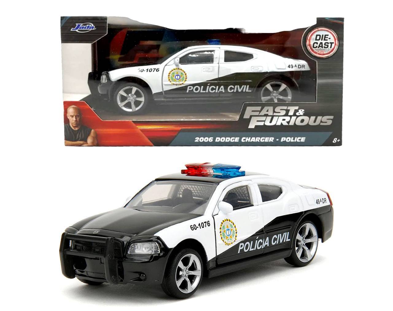 2006 Dodge Charger Police Escala 1:32 - Fast and Furious 5 - Die-Cast Jada Toys