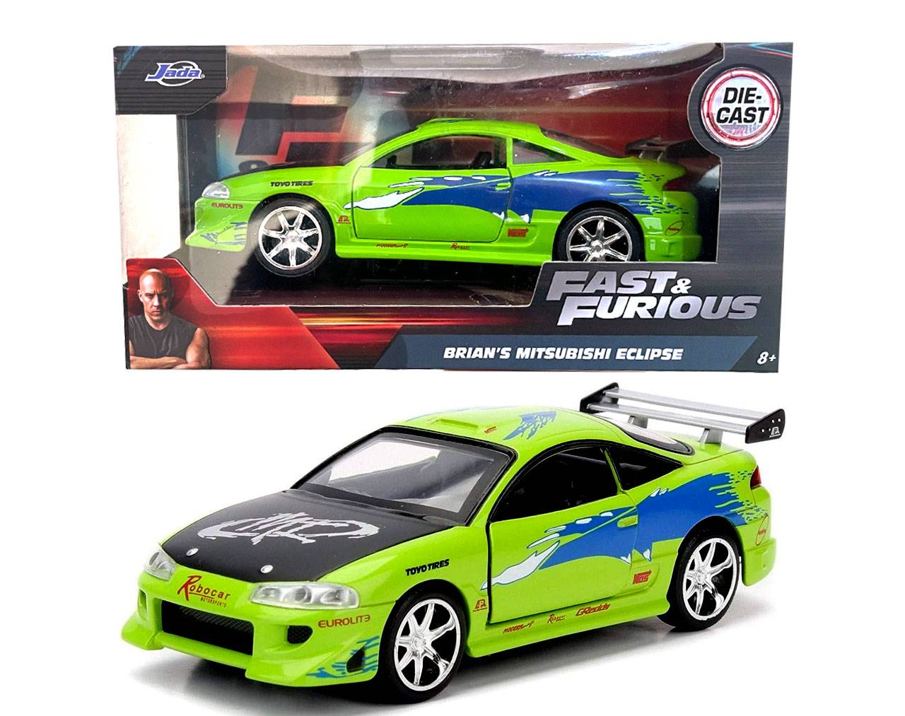 Brian's Mitsubishi Eclipse Escala 1:32 - Fast and Furious - Die-Cast Jada Toys