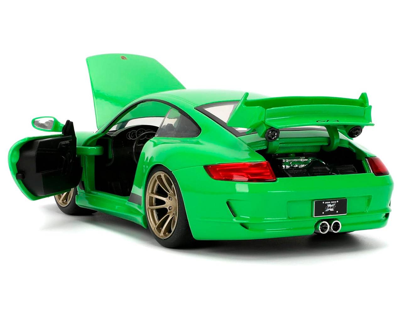 Porsche verde 911 GT3 (997) Escala 1:24 - Fast and Furious - Die-Cast Jada Toys