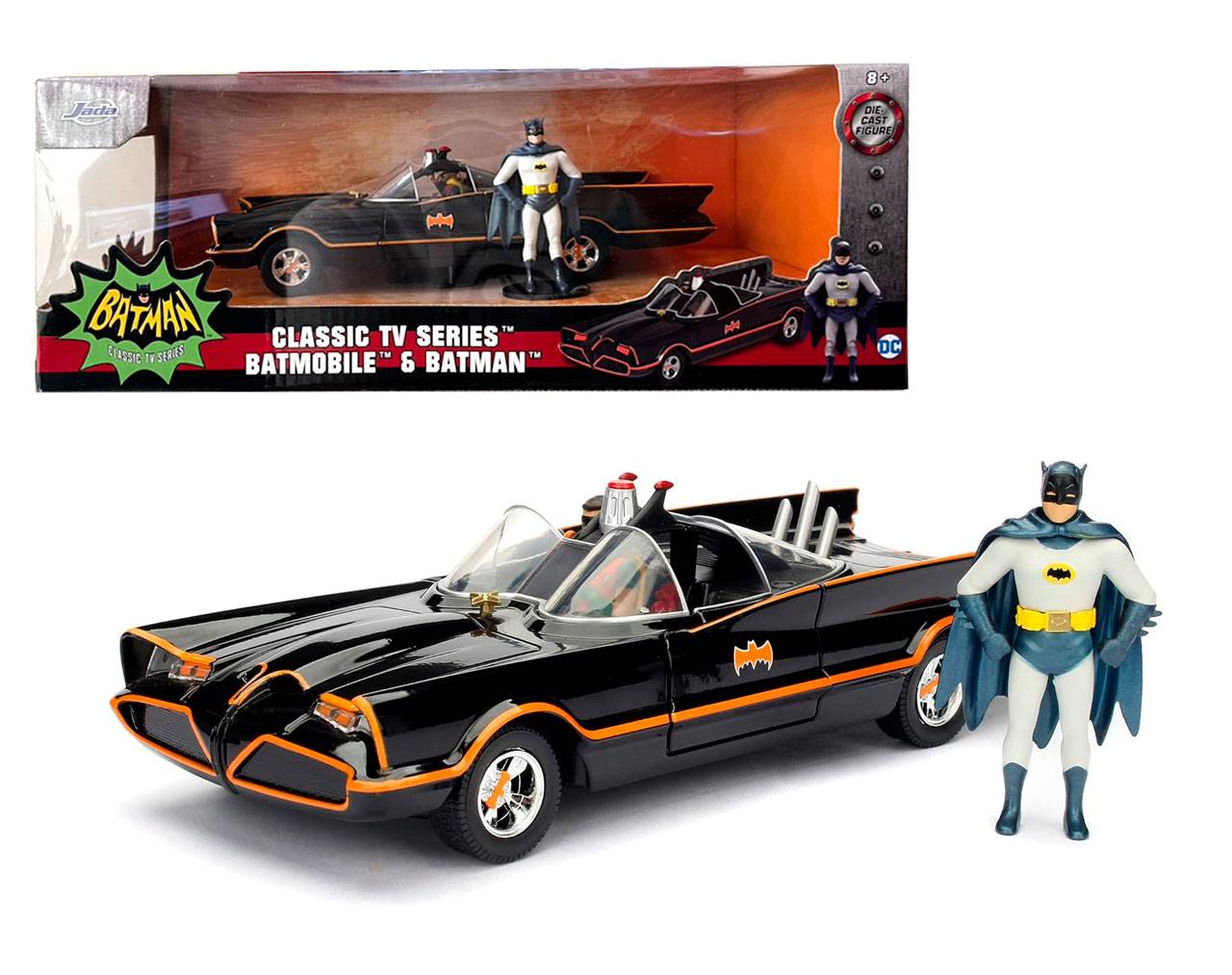 Batman & Batmobile Classic TV Series 1966 1:24 - Batman & Robin - Die Cast Jada Toys