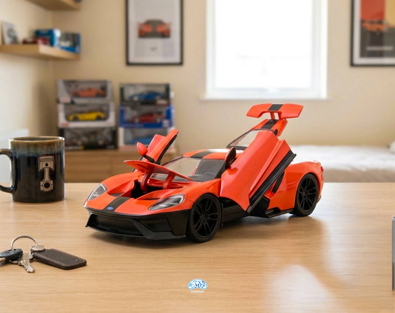 2017 Ford GT (Salmon) Escala 1:24 - Pink Slips - Die-Cast Jada Toys