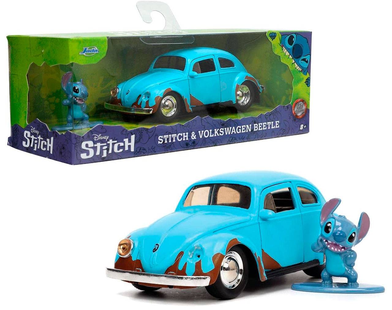 Stitch & Volkswagen Beetle  - Disney Lilo & Stitch - Die Cast Jada Toys