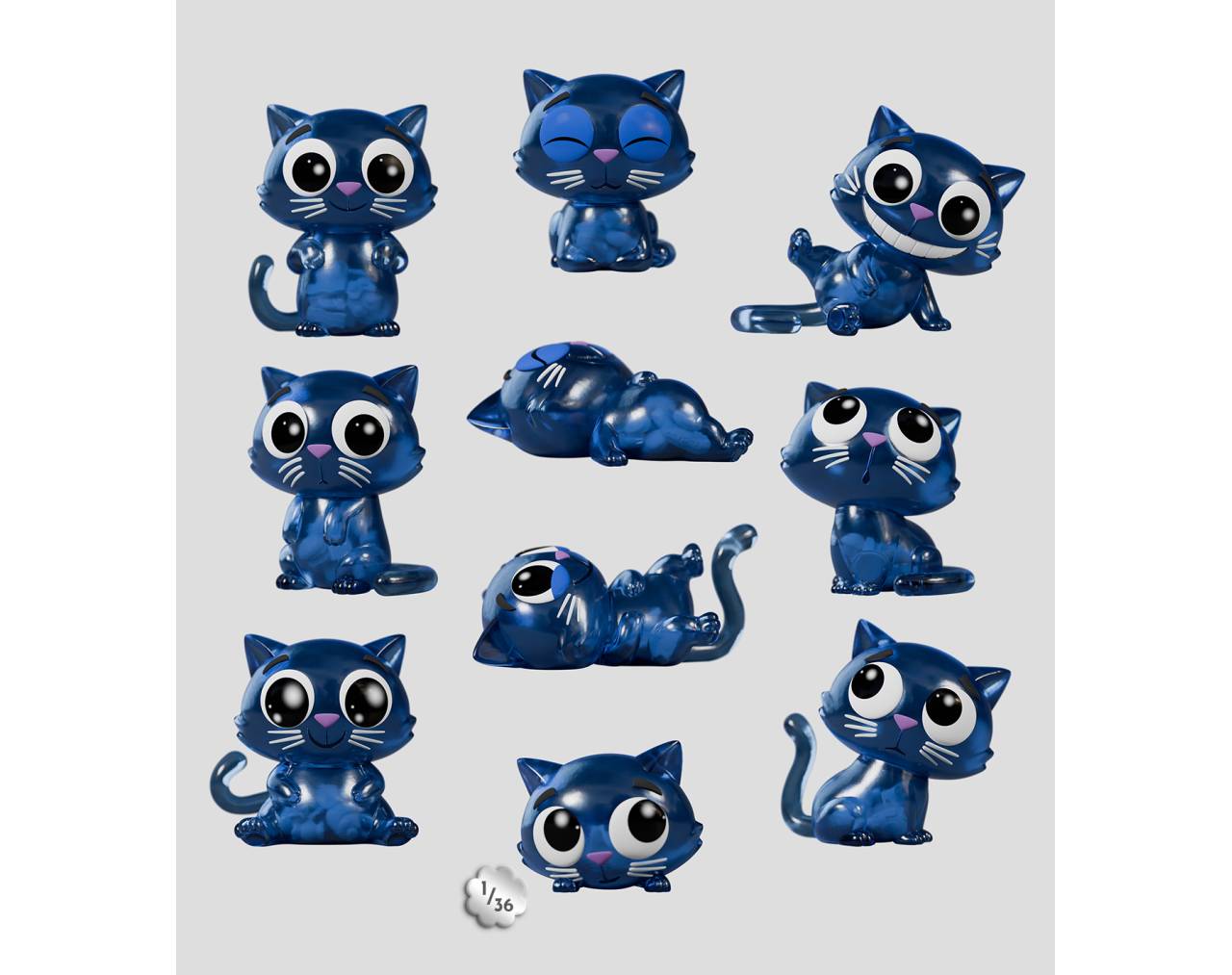 Catscan Glows in the Dark (Cajita sorpresa) - Kaleidos Creative Blind Box Collective Figure