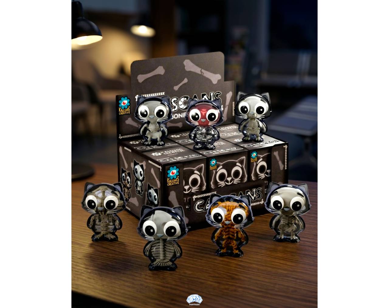 Catscan Bare Bones Glows in the Dark (Cajita sorpresa) - Kaleidos Creative Blind Box Collective Figure