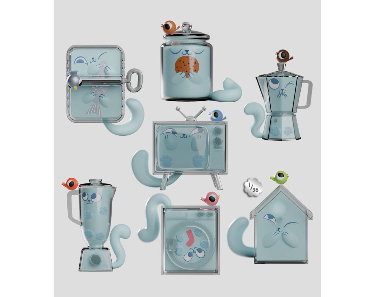 Ghost Cat (Cajita sorpresa) - Kaleidos Creative Collectible Figure