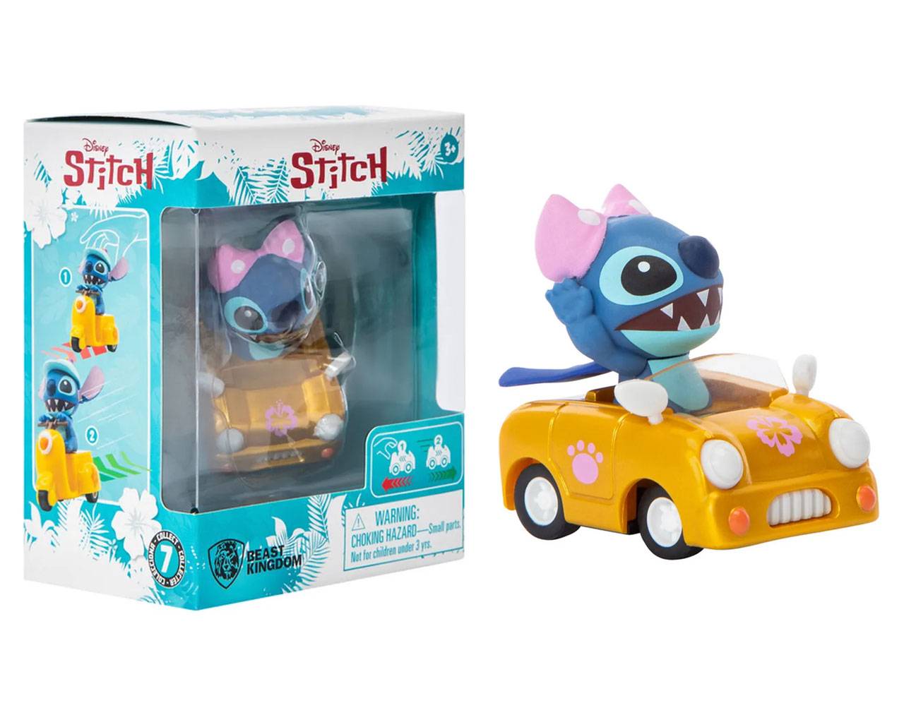 Stitch in Yellow Car - Disney Lilo & Stitch Pullback Car Beast Kingdom