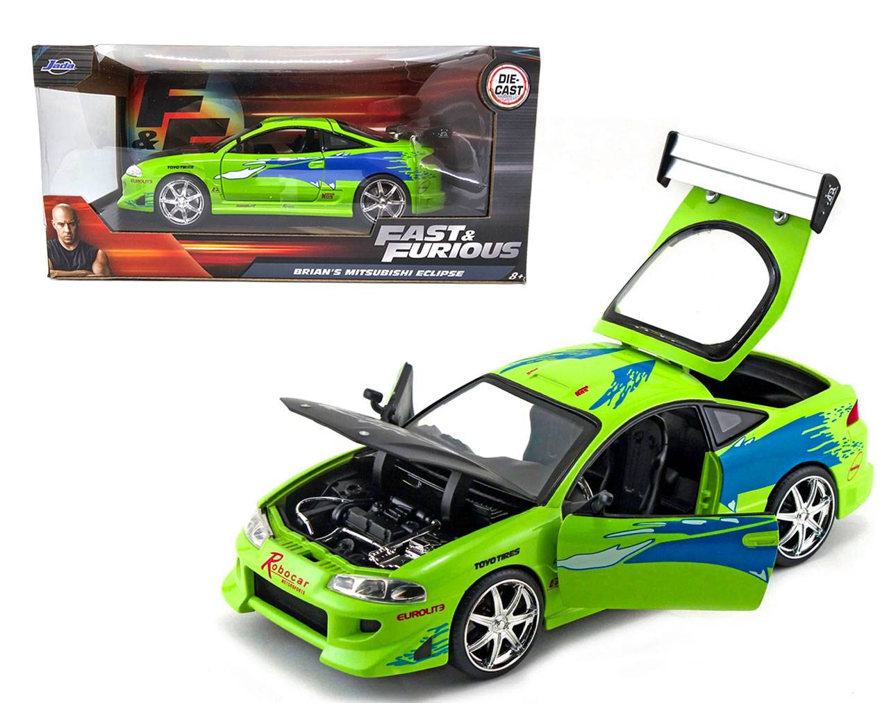 Brian's Mitsubishi Eclipse Escala 1:24 - Fast and Furious - Die-cast Jada Toys