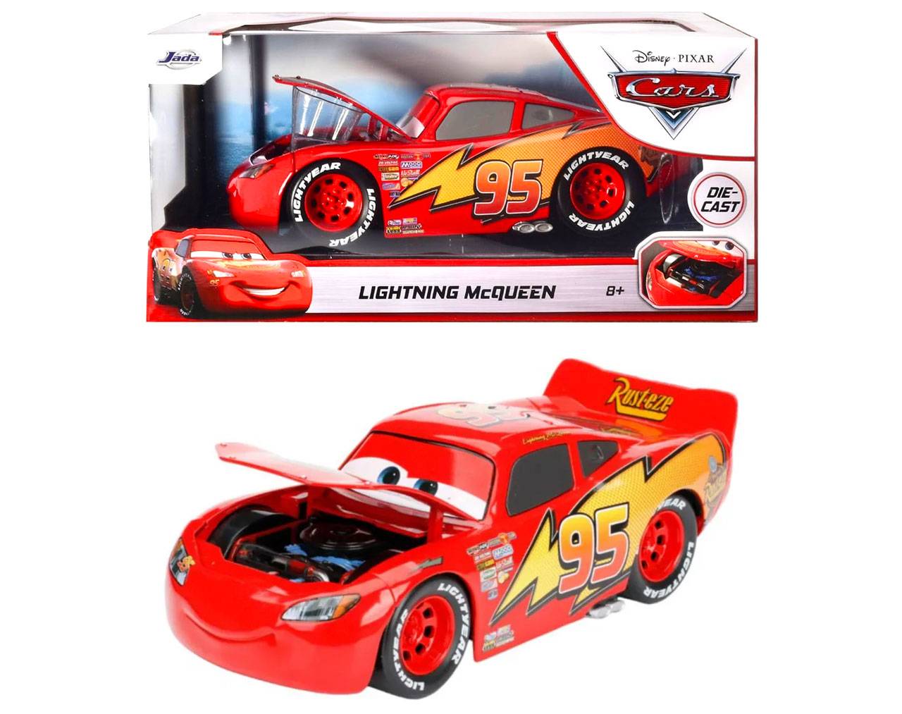 Lightning McQueen Escala 1:24 - Disney Pixar Cars - Die-Cast Jada Toys