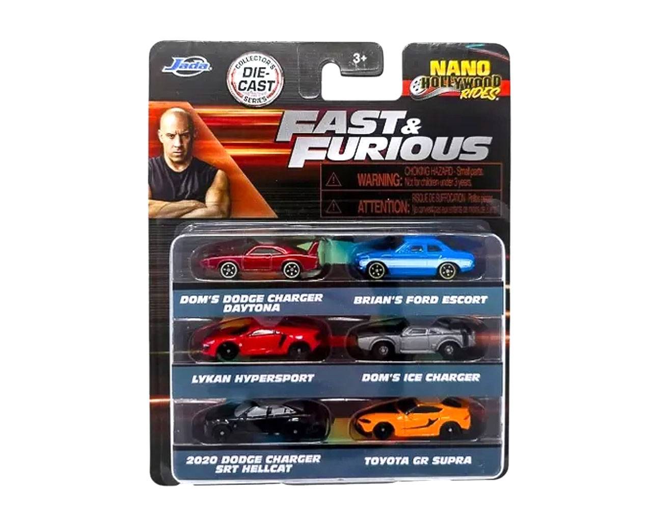 Fast and Furious (6 Pack-B) - Nano Hollywood Rides - Collector's Die-Cast Series Jada Toys