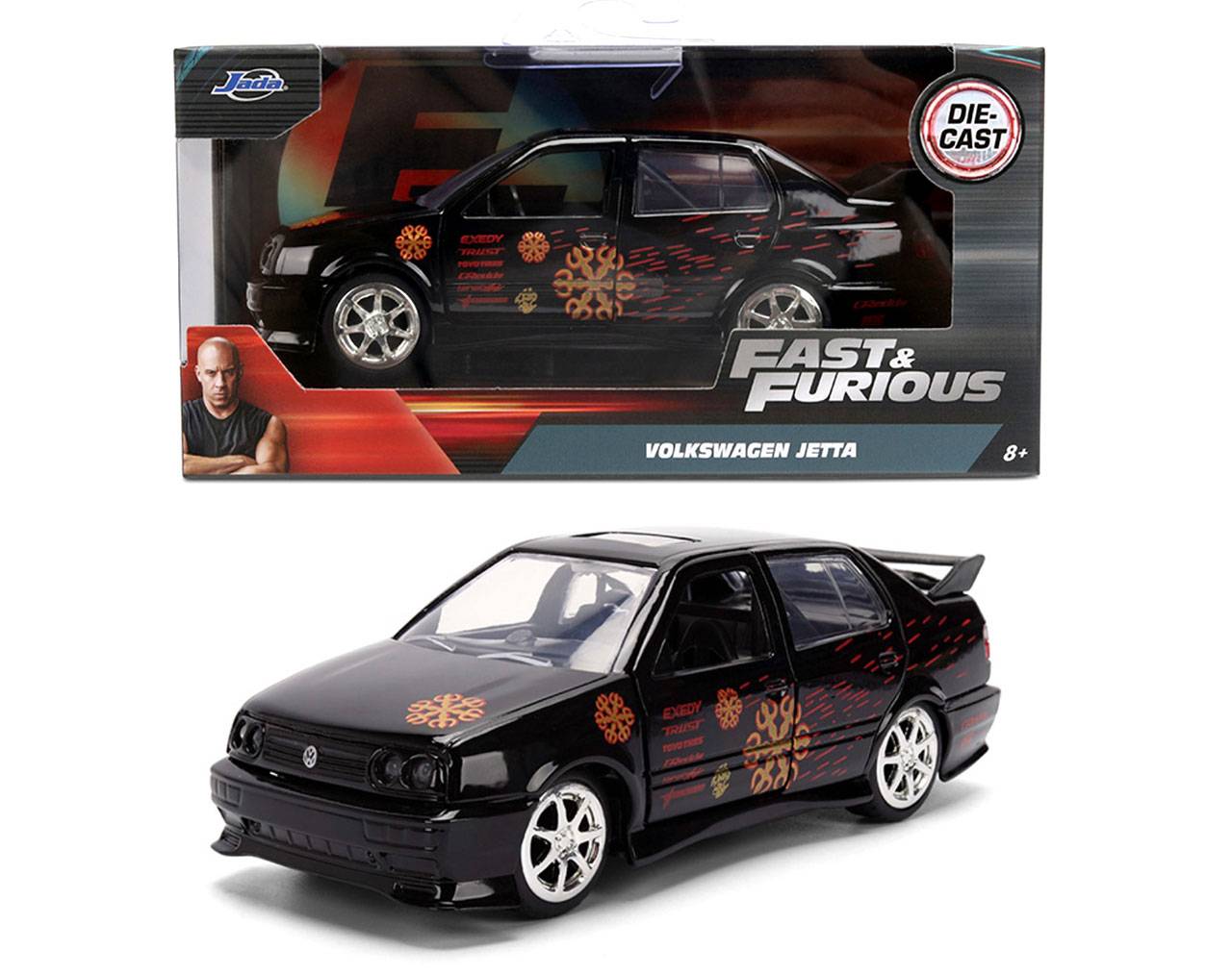 Volkswagen Jetta Black (Race Wars) - Escala 1:32 - Fast and Furious - Die-Cast Jada Toys
