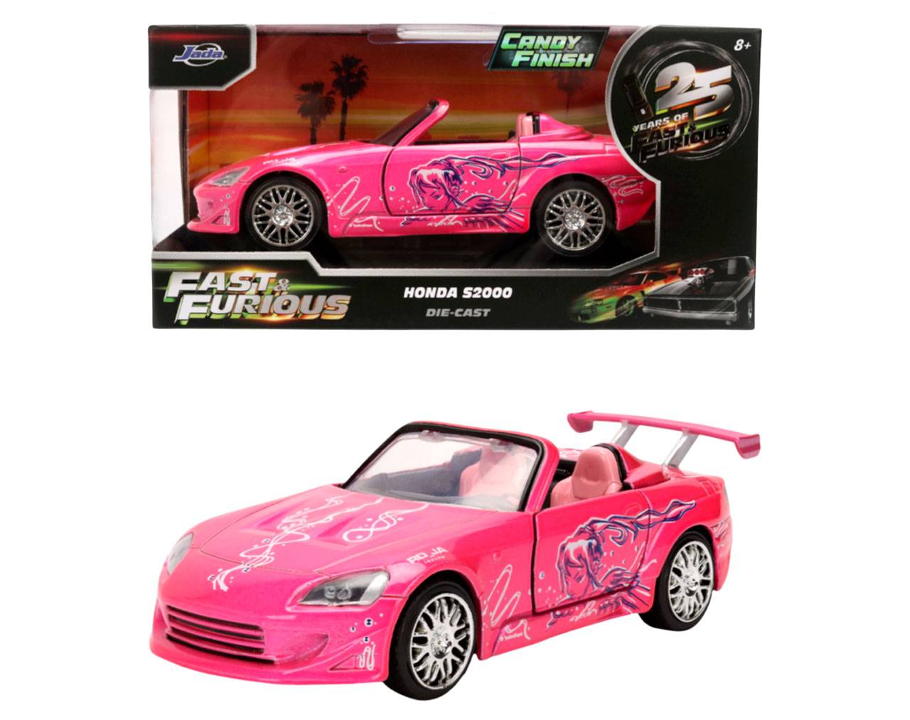 Honda S2000 (Candy Finish) Escala 1:32 - 25 Years of Fast and Furious - Die-Cast Jada Toys. 