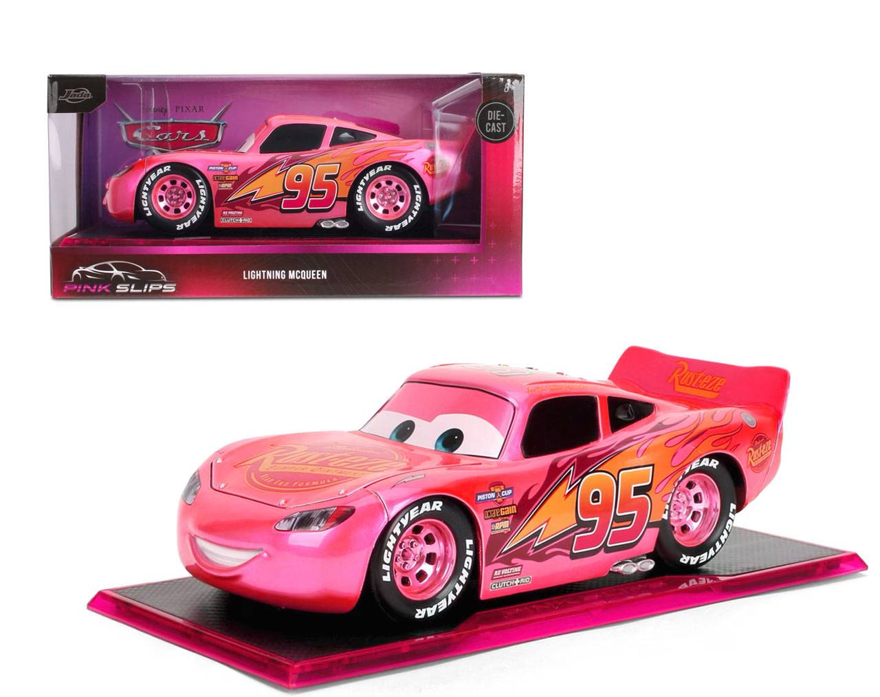 Lightning McQueen (Pink) Escala 1:24 - Disney Pixar Cars - Pink Slips - Die-Cast Jada Toys