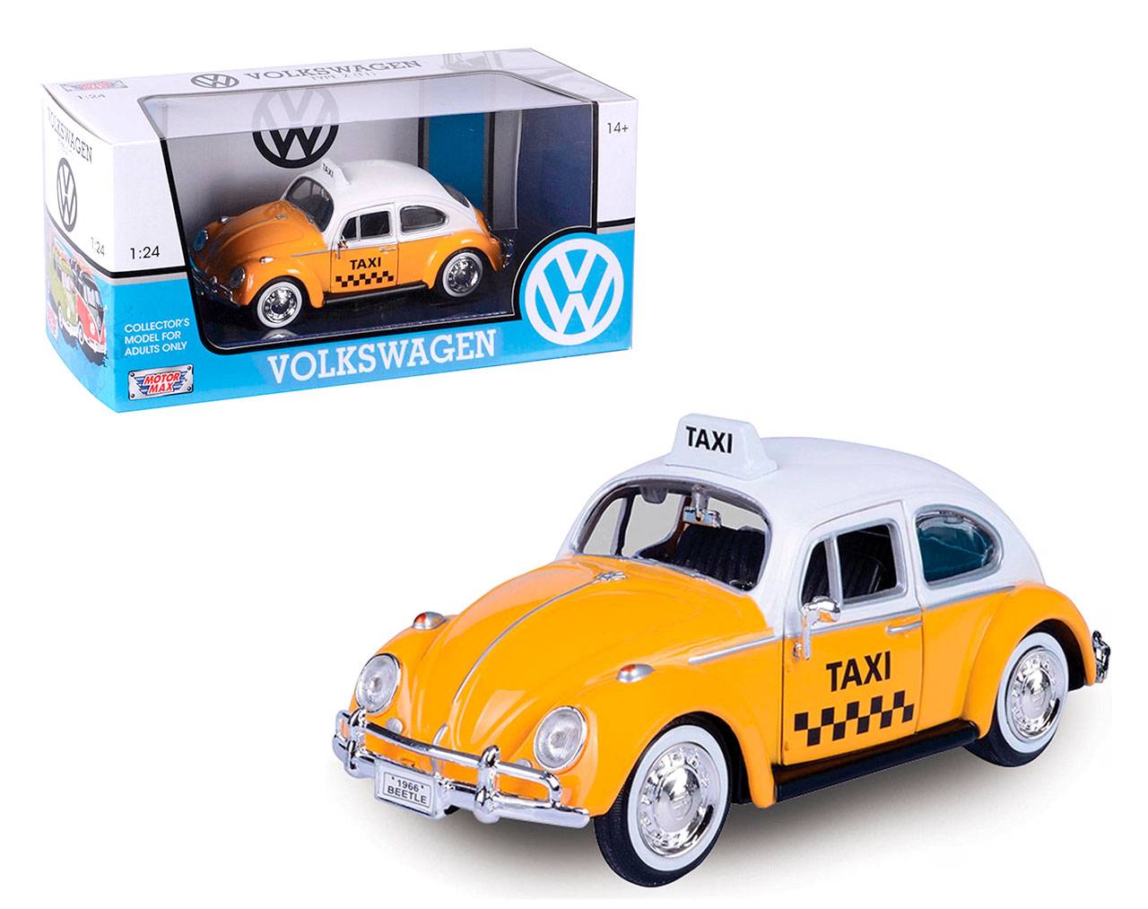 Volkswagen Beetle Taxi (1966) Escala 1:24 - Die-Cast MotorMax
