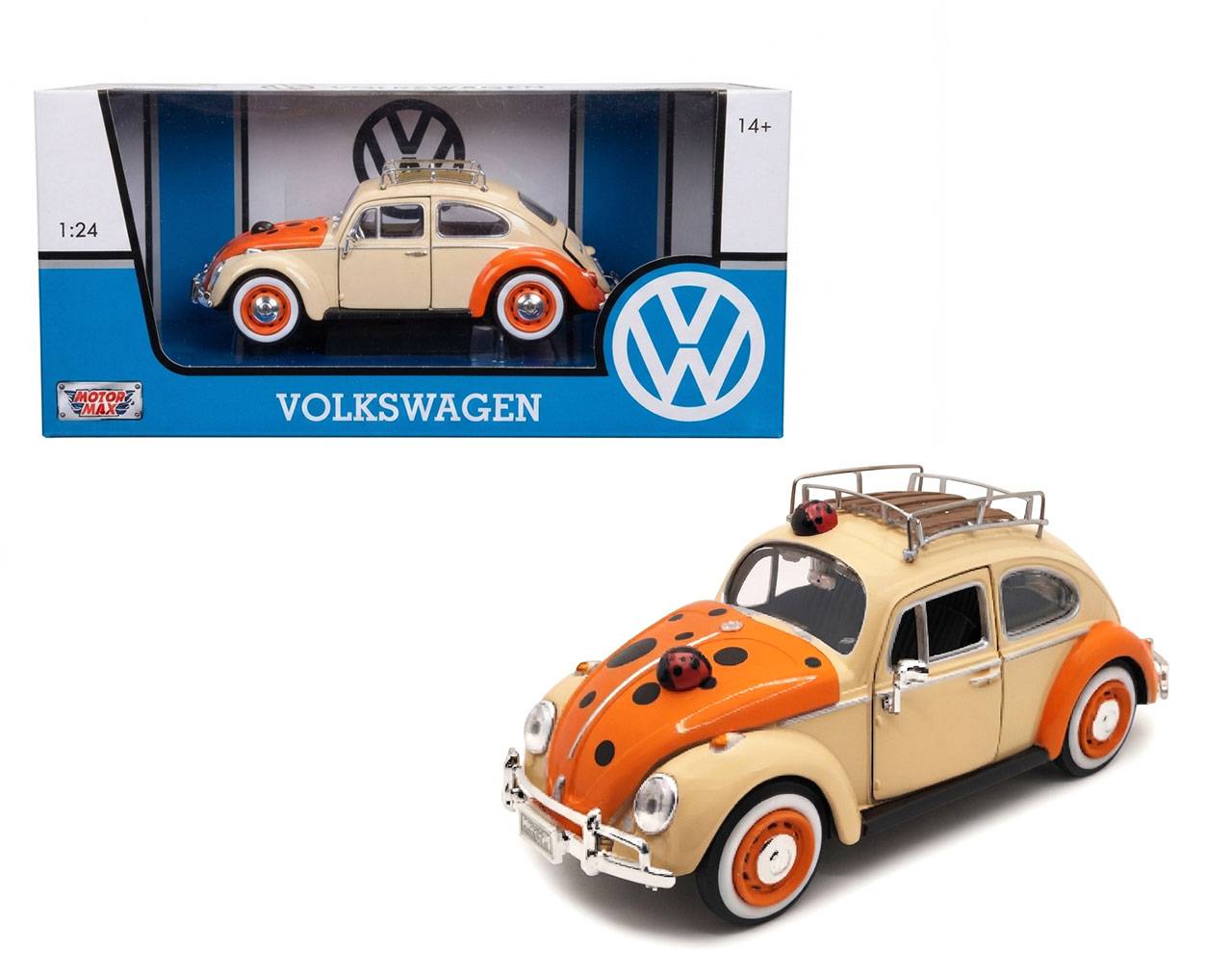 Volkswagen Beetle Ladybug (1966) Escala 1:24 - Die-Cast MotorMax