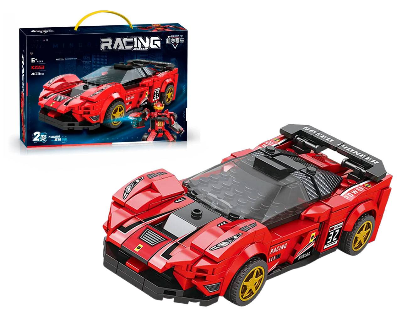 Speed Racing (Auto transformable) K2153 -Mecha Racing Car - Model Kit MiNGDi