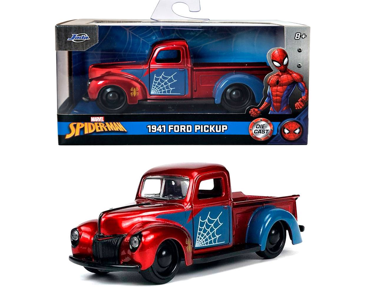 1941 Ford Pickup (Escala 1:32) - Marvel Spider-Man - Die Cast Jada Toys