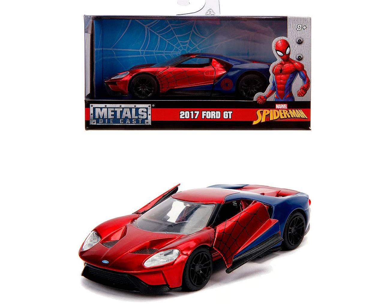 2017 Ford GT (Escala 1:32) - Marvel Spider-Man - Die Cast Jada Toys