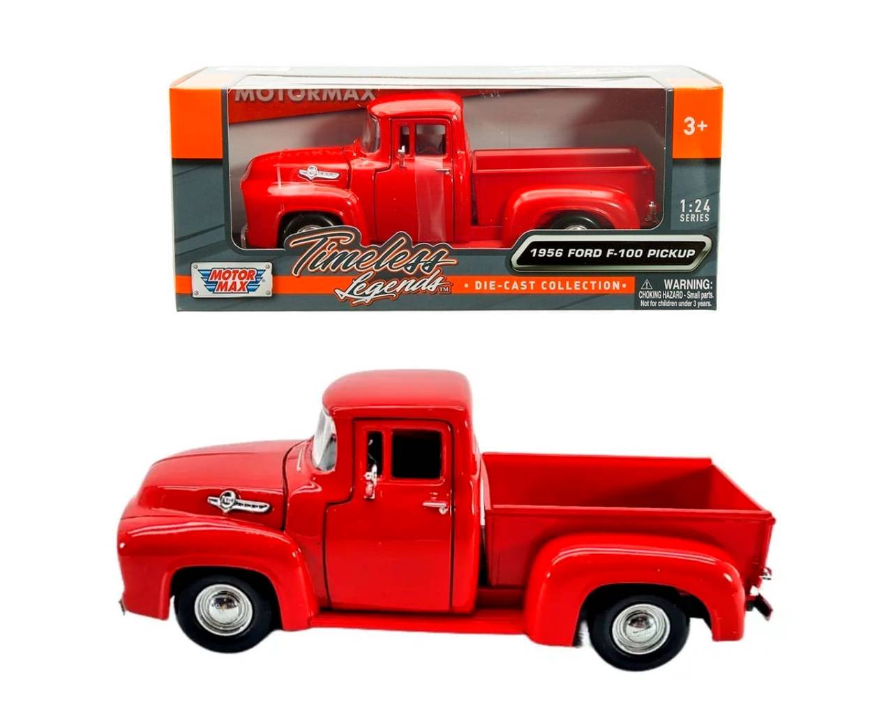 1956 Ford F-100 PickUp (RED) (Escala 1:24) - Timeless Legends - Die-Cast Motor Max
