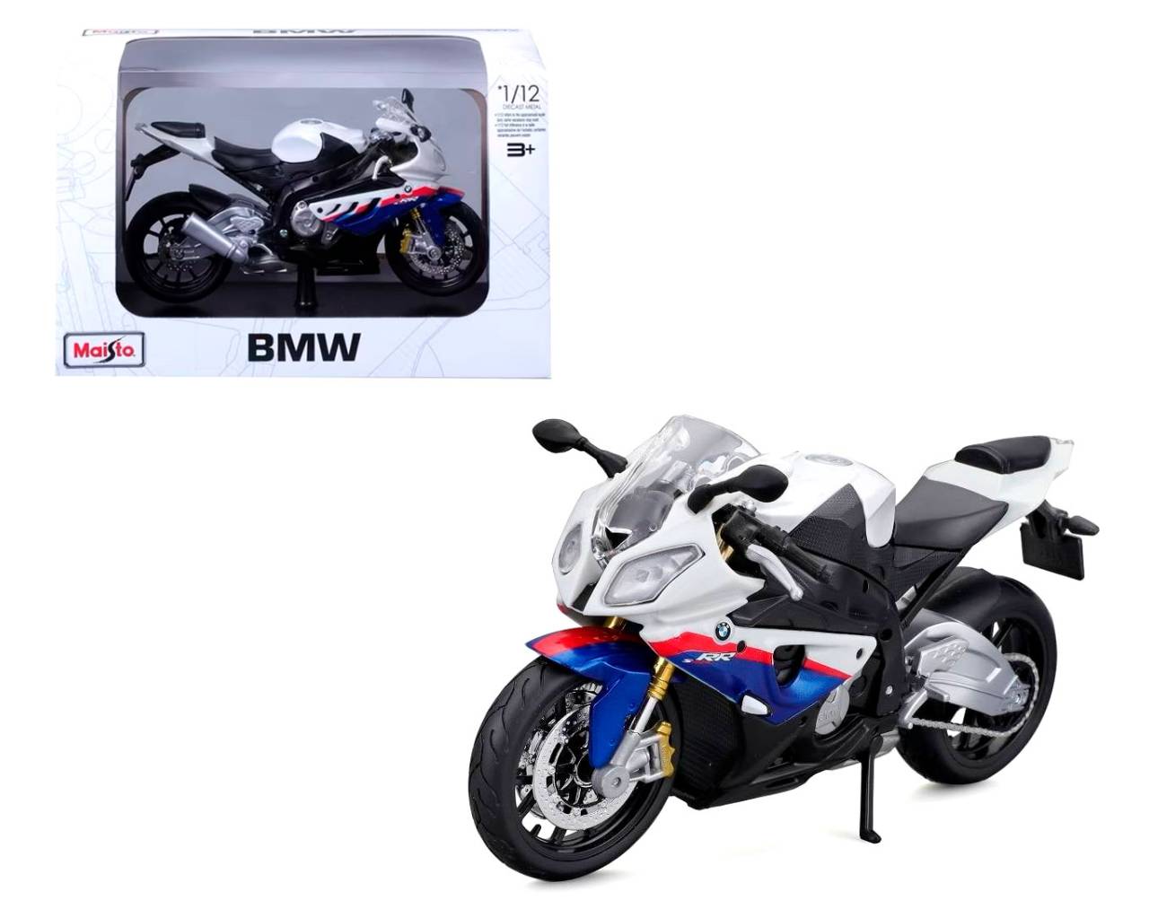 Motocicleta BMW S 1000 RR (Escala 1:12) - Die-Cast Maisto