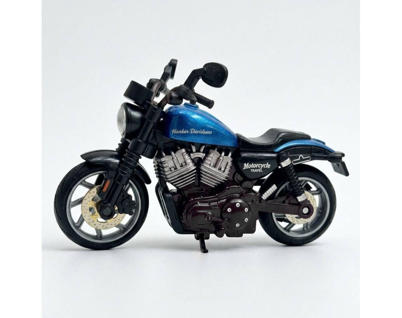 Motocicleta Chopper Black & Blue (Escala 1:14) - Die-Cast ZXY Candy Toys