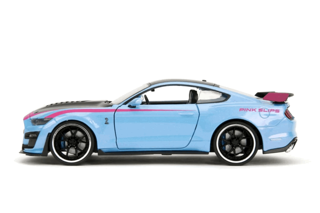 2020 Ford Mustang Shelby GT500 (Blue/Black/Pink) Escala 1:24 - Pink Slips - Die-Cast Jada Toys