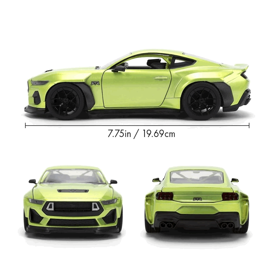 2025 Ford Mustang RTR SPEC 5-D (Lime Green) Escala 1:24 - Pink Slips - Die-Cast Jada Toys