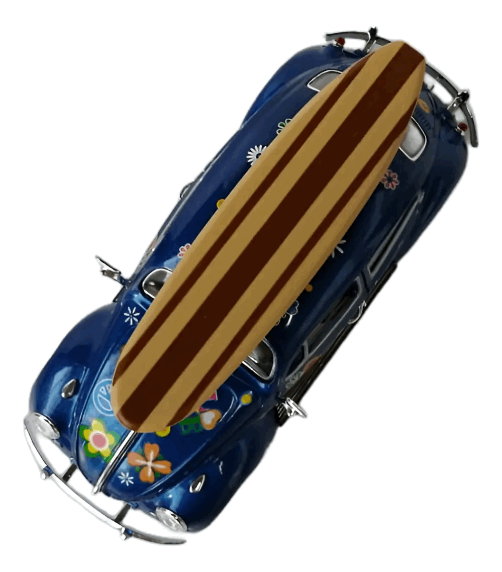 Volkswagen Beetle Blue Hippie Surf (1967) Escala 1:24 - Die-Cast KiNSMART