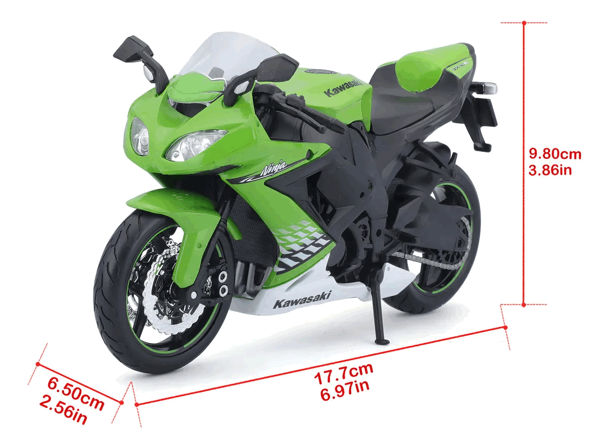 Motocicleta Kawasaki Ninja ZX 10R Escala 1:12 - Die-Cast Maisto