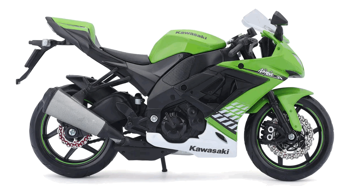 Motocicleta Kawasaki Ninja ZX 10R Escala 1:12 - Die-Cast Maisto