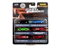 Fast and Furious (6 Pack-A) - Nano Hollywood Rides #85235 - Collector's Die-Cast Series Jada Toys