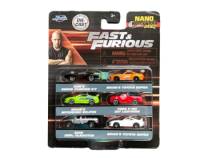 Fast and Furious (6 Pack-C) - Nano Hollywood Rides #85235 - Collector's Die-Cast Series Jada Toys