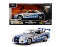Brian's Nissan Skyline GT-R (R34) Escala 1:32 - 25 Years of Fast and Furious - Die-Cast Jada Toys