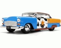 Woody & 1955 Chevrolet Bel Air Escala 1:24 - Disney Pixar Toy Story - Die-Cast Jada Toys