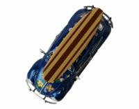 Volkswagen Beetle Blue Hippie Surf (1967) Escala 1:24 - Die-Cast KiNSMART