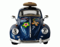 Volkswagen Beetle Blue Hippie Surf (1967) Escala 1:24 - Die-Cast KiNSMART