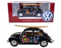 Volkswagen Beetle Black Hippie Surf (1967) Escala 1:24 - Die-Cast KiNSMART