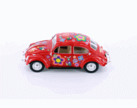 Volkswagen Beetle Red Hippie Surf (1967) Escala 1:24 - Die-Cast KiNSMART