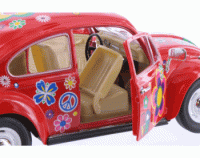 Volkswagen Beetle Red Hippie Surf (1967) Escala 1:24 - Die-Cast KiNSMART