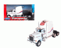 Truck Cab Peterbilt 379 (White) - Trailer Escala 1:32 - Transporter Die-Cast Welly