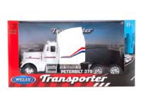 Truck Cab Peterbilt 379 (White) - Trailer Escala 1:32 - Transporter Die-Cast Welly
