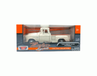 1955 Chevy 3100 Stepside (WHite & Red) (Escala 1:24) - Timeless Legends - Die-Cast Motor Max